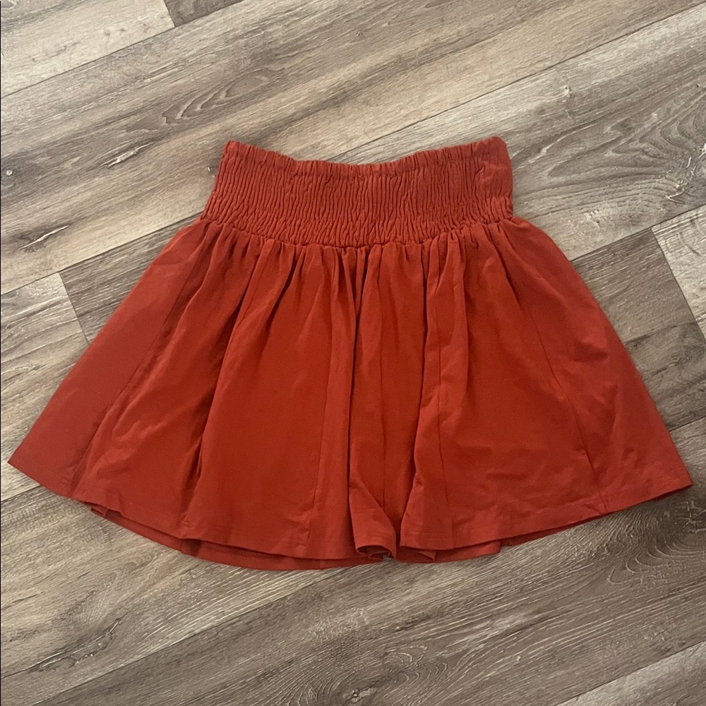 EARTHBOUND Rust Smocked Waist Circle Skirt
